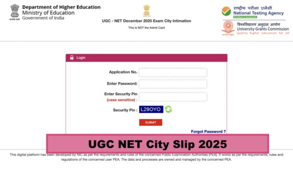 UGC NET city intimation slip released for December 2025 session: Direct link, steps to download here