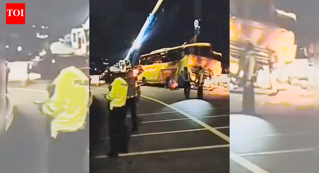 At least 15 people were killed after a passenger bus crashed on Indonesia’s main island of Java early Monday, officials said.The inter province bus, carrying 34 passengers, lost control on a toll road just after midnight, struck a concrete barrier and rolled onto its side, said Budiono, a search and rescue agency chief who goes by a single name.According to officials, the bus was travelling from the capital Jakarta to the ancient royal city of Yogyakarta when the accident occurred. Further details about the cause of the crash and the condition of the injured are awaited.About the AuthorTOI World DeskAt TOI World Desk, our dedicated team of seasoned journalists and passionate writers tirelessly sifts through the vast tapestry of global events to bring you the latest news and diverse perspectives round the clock. With an unwavering commitment to accuracy, depth, and timeliness, we strive to keep you informed about the ever-evolving world, delivering a nuanced understanding of international affairs to our readers. Join us on a journey across continents as we unravel the stories that shape our interconnected world.Read MoreEnd of ArticleFollow Us On Social MediaVideos’Murder Of Humanity’: Dr Ahmed Ilyasi, Maulana Madani Condemn Lynching Of Hindu Man In BangladeshSikh Nagar Kirtan In New Zealand Disrupted By Protesters; Mann, Badal Urge Centre To Intervene‘Not Misleading Propaganda’: Bangladesh Responds To India Over Delhi High Commission Protest‘Have To Stay United’: RSS Chief Mohan Bhagwat On Atrocities Against Hindus In BangladeshIndia Rejects Dhaka Media Reports On Protest Outside Bangladesh HC, Flags Attack Against MinoritiesViewing ‘Sangh’ Through the Lens of the BJP Is a Huge Mistake, Says RSS Chief Mohan BhagwatBangladesh Arrests 10 After Brutal Killing of Hindu Youth in Mymensingh“Generation After Generation”: Yunus Vows To Fulfil Sharif Osman Hadi’s Vision And IdealsMassive Crowds Gather in Dhaka for State Funeral of Slain Youth Icon Osman HadiPAK Citizens Criticize “Weak Judiciary” As Imran Khan’s Prison Term Is Increased123Photostories10 cheap ways to add more fibre to your daily diet and reduce gas and bloating naturallyHealth benefits of makhana: Evidence-based nutrition from lotus seedsThe British Royal Family’s annual Christmas portraits are here—and yes, we’re officially emotionally invested5 best oils to apply on the navel: Benefits, uses, and what to know before trying them7 indoor exercises that can strengthen muscles in people above 405 essential tips to stay healthy if you work night shifts5 things one must always donate in temples and whyBenjamin Franklin once said, “An investment in knowledge pays the best interest”: 5 lessons it teaches studentsWhy your brain does not want you to multitaskBigg Boss Telugu 9: Meet the finalists of the season123Hot PicksTom BradyEpstein files releasedTim SaunderGold rate todaySilver rate todayPublic Holidays DecemberBank Holidays DecemberTop TrendingJosh Allen Luxury Car CollectionRandi MahomesAuston MatthewsPatrick MahomesLebron JamesLos Angeles DodgersPaul Heyman and Marla Heyman Net WorthWho is chris oladokunPM Modi HelicopterRailway Fare Hike