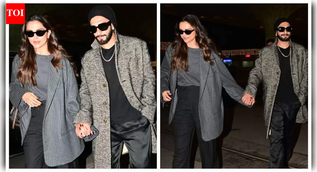 Ranveer Singh and Deepika Padukone twin at the airport; smile as paparazzi call actor ‘Dhurandhar’ amid film’s blockbuster box office  success: PICS