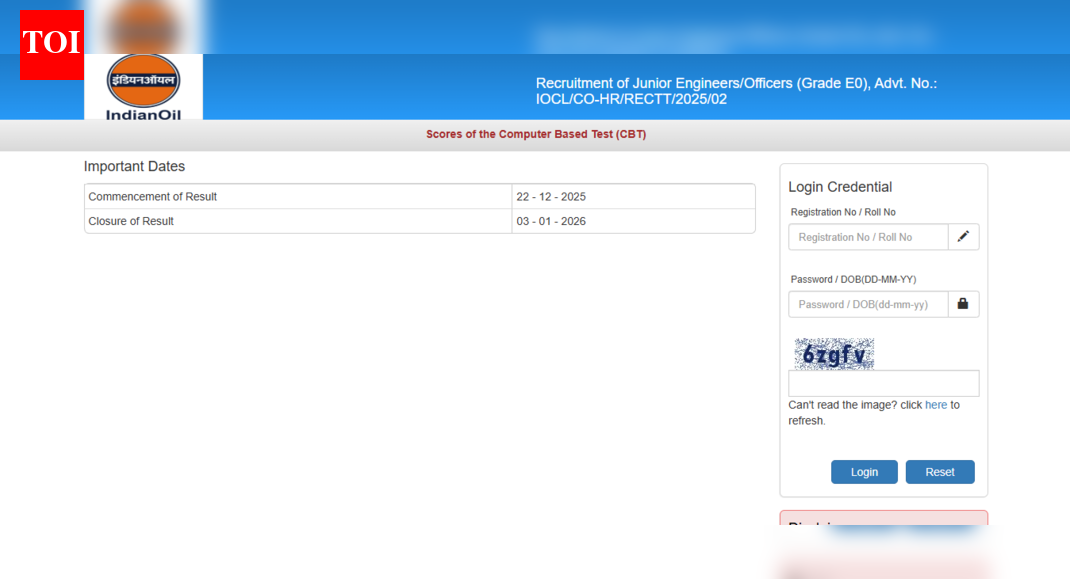 IOCL JE result 2025 released at iocl.com: Check direct link to download scorecards here
