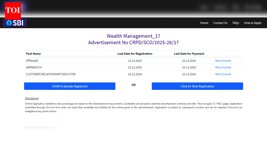 SBI SO recruitment 2025 registration ends tomorrow for 996 posts: Direct link to apply here