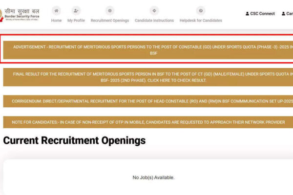 BSF constable GD sports quota 2025: Apply online for 549 posts at rectt.bsf.gov.in
