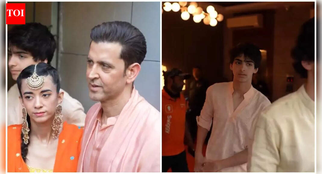 Hrithik Roshan attends cousin Eshaan Roshan’s pre-wedding ceremony with girlfriend Saba Azad and sons Hrehaan and Hridhaan