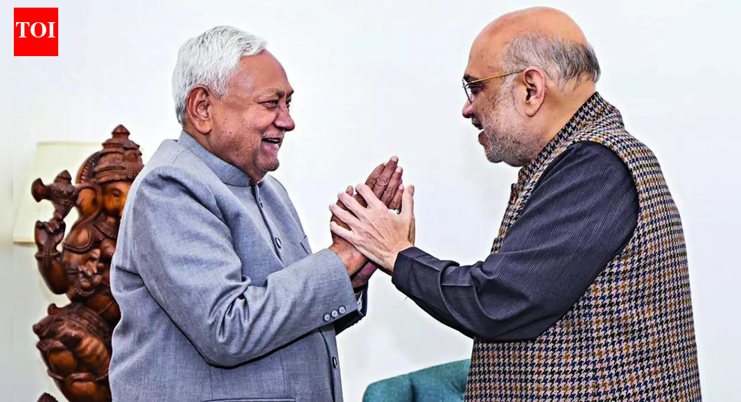 . NEW DELHI: In his first visit to the national capital after taking oath last month for the 10th time, Bihar CM Nitish Kumar met PM Narendra Modi and Union home minister Amit Shah on Monday.Deputy CM Samrat Choudhary, who is from BJP, accompanied Nitish along with Union minister Lalan Singh, of JDU, and later described the meeting with Modi as a “courtesy call”. Modi, he said, also provided guidance on attaining goals for “developed Bihar”. The double-engine govt in state is working at double speed, he added.After the meeting, Shah said NDA govt in Bihar, under the leadership of Modi and Nitish, is committed to steering people’s welfare and good governance to new heights. Nitish was sworn in last month after leading National Democratic Alliance to a smashing win, bagging 202 seats in 243-member assembly.End of ArticleFollow Us On Social MediaVideosNew Video Reveals Final Moments of Hindu Man Dipu Before Lynching in BangladeshIndians Trapped By H-1B Renewal Chaos As US VP JD Vance Defends Visa Curbs As Christian PoliticsEx-TMC MLA Humayun Kabir Launches New Party, Targets Mamata Banerjee Ahead of PollsMuhammad Yunus Interim Rule Sparks Alarm, Indian Diplomats Back Hasina On Anti India Narrative ShiftYogi Adityanath Says Vande Mataram Became Victim of Congress Appeasement PoliticsNew Zealand India FTA Sparks Coalition Rift As PM Christopher Luxon Backs Deal, NZ First Rejects ItGujarat Student Says He Was Forced To Fight For Russia As Indians Remain Trapped Ukraine War CrisisPTI Leaders Hold Massive Protest in Peshawar Against Imran Khan’s 17-Year Jail SentenceBangladesh Turmoil: Another Youth Leader Shot In Head Days After Osman Hadi’s KillingAravalli Hills Row: Why Definition Battle Could Decide Mining Water Security And AQI In North India123PhotostoriesDoes Niagara Falls freeze over in winter? Here’s the truth5 reasons why okra water has become a go-to drink for people who want to manage their sugar levelsFrozen but fearless: 5 snowy animals that rule the coldest places on earthHbA1c over 6%? Nephrologist shares tests that matter beyond this level of blood sugarWhy should you add this leaf powder to your homemade winter soups? Here’s how you can make this super healthy soup10 most loved countries in the world in 2025Discover the secret of financial success according to your birth dateTop 10 richest countries in the world in 20257 simple fruit plants ideal for a lush balcony garden6 quirky book titles that instantly spark curiosity at first glance123Hot PicksUAE WeatherEpstein files releasedGold price predictionGold rate todaySilver rate todayPublic Holidays DecemberBank Holidays DecemberTop TrendingTom BradyDeshaun WatsonShai Gilgeous Alexander NBA ContractLeBron JamesVictor WembanyamaLos Angeles DodgersPaul Heyman and Marla Heyman Net WorthRavens vs PatriotsJason KelceCharles Barkley