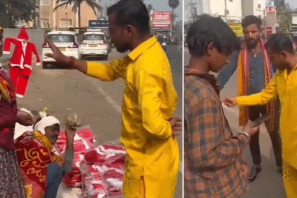 NEW DELHI: The festive season brings joy to many. What it also brings is opportunities for the street vendors to earn an income to feel the festive vibe themselves. In Odisha, however, an attempt to earn a living during the Christmas season took a wrong turn.A video is going viral from the streets of Odisha that shows a man bullying street vendors for selling Santa hats. The video, seemingly recorded by one of the group members, shows the man walking from one vendor to another, yelling at them for celebrating a foreign festival as he claims it is a “Hindu country.””Yeh Hindu rashtra hai. Yahan Christian ka chalega nahin (This is a Hindu rashtra. We won’t tolerate Christian items here),” the man can be heard at the vendors. He also questions them for whose permission they are selling the Santa hats.The first vendor, trying to get help on the call, then begins to wrap up his shop when he first shot cuts there. The man dressed in a yellow Kurta Pajama then moves on to the second vendor and yells “ye sab nahi chalega yaha (This won’t do here.)”About the AuthorTOI News DeskThe TOI News Desk comprises a dedicated and tireless team of journalists who operate around the clock to deliver the most current and comprehensive news and updates to the readers of The Times of India worldwide. With an unwavering commitment to excellence in journalism, our team is at the forefront of gathering, verifying, and presenting breaking news, in-depth analysis, and insightful reports on a wide range of topics. The TOI News Desk is your trusted source for staying informed and connected to the ever-evolving global landscape, ensuring that our readers are equipped with the latest developments that matter most.”Read MoreEnd of ArticleFollow Us On Social MediaVideosAfter Harassment Charge, BJP Leader Nazia Elahi Khan Dares IndiGo To Blacklist HerDonald Trump Praises Asim Munir As ‘Highly Respected’, Reiterates Eight Jets Shot Down in Op SindoorJaishankar Reveals India’s 0 Million Aid Package To Rebuild Sri Lanka After Cyclone DitwahAfter Visa Freeze, Bangladesh Summons Indian High Commissioner Amid Protests Over Hindu Lynching’90% Own Tech…Took Out Rafale, S-400′: Asim Munir Makes Absurd Claims On India-Pak Conflict’Nukes Are Tools For Escalation, Not Peace’: Student Exposes Munir’s Mindset At India vs Pak Debate’India Faces Two War Realities: Counter Terror Strikes And Long Conflicts’, Says CDS Anil ChauhanRahul Gandhi Attacks Modi Govt In Germany, Says ‘West, India Handed Over Production To China’Russia Calls For Reduced Bangladesh-India Tensions, Recalls 1971 WarNew Video Reveals Final Moments of Hindu Man Dipu Before Lynching in Bangladesh123Photostories5 nutritious foods that are equivalent to taking vitamin D supplementShah Rukh Khan to Deepika Padukone: 5 standout Sabyasachi celebrity outfits of 2025 that ruled the red carpetVicky Kaushal reveals the first film he wants his son to watch, and it’s not ‘Chhaava,’ ‘Sam Bahadur,’ or ‘Sardar Udham’Bengaluru aims high: Metro targets 175km network for citywide connectivityFrom Proboscis monkey to Aye-aye: 8 unusual and weird looking Primates that showcase nature’s creativityChristmas 2025: 10 unique and budget-friendly gift ideas for your friends and familyBest OTT shows of 2025: From ‘Stranger Things’ to ‘Yellowjackets’Chef Sanjeev Kapoor shares 16 easy Indian bread recipes one should try once in a lifetimeThe 5 pranas that decide how long and how well will a person liveDelhi-Dehradun Expressway trial runs begin — Travel time to Dehradun now just 2.5 hours123Hot PicksUAE WeatherPAN-Aadhaar linkingGold price predictionGold rate todaySilver rate todayPublic Holidays DecemberBank Holidays DecemberTop TrendingMax Payne Remake Release DateResident Evil Code Veronica Release DateJade Cargill and Bradon Net WorthJosh Allen and Hailee Steinfields HolidayChristen GoffPhilip RiversPaul Heyman and Marla Heyman Net WorthAaron RodgersJade Cargill and Brandon Net WorthCharles Barkley