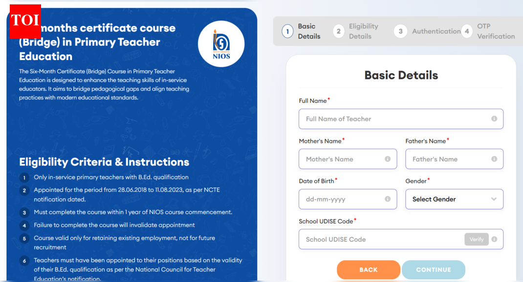 NIOS extends registration deadline for 6-month bridge course in Primary Teacher Education: Check direct link to apply here