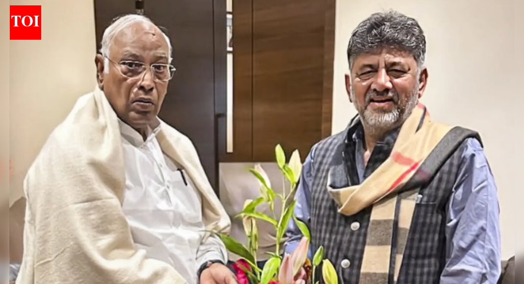 ‘Abiding by high command’s decision’: Shivakumar on Karnataka CM row; meets Congress president Kharge | India News