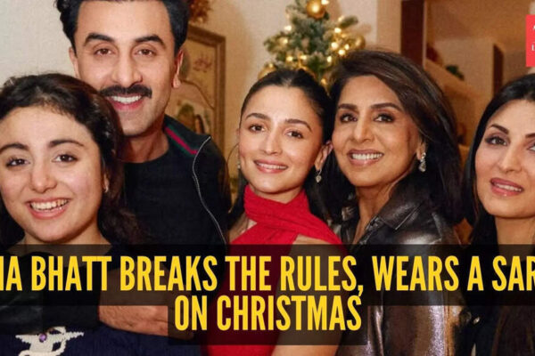 Alia Bhatt proves sarees belong at Christmas too!