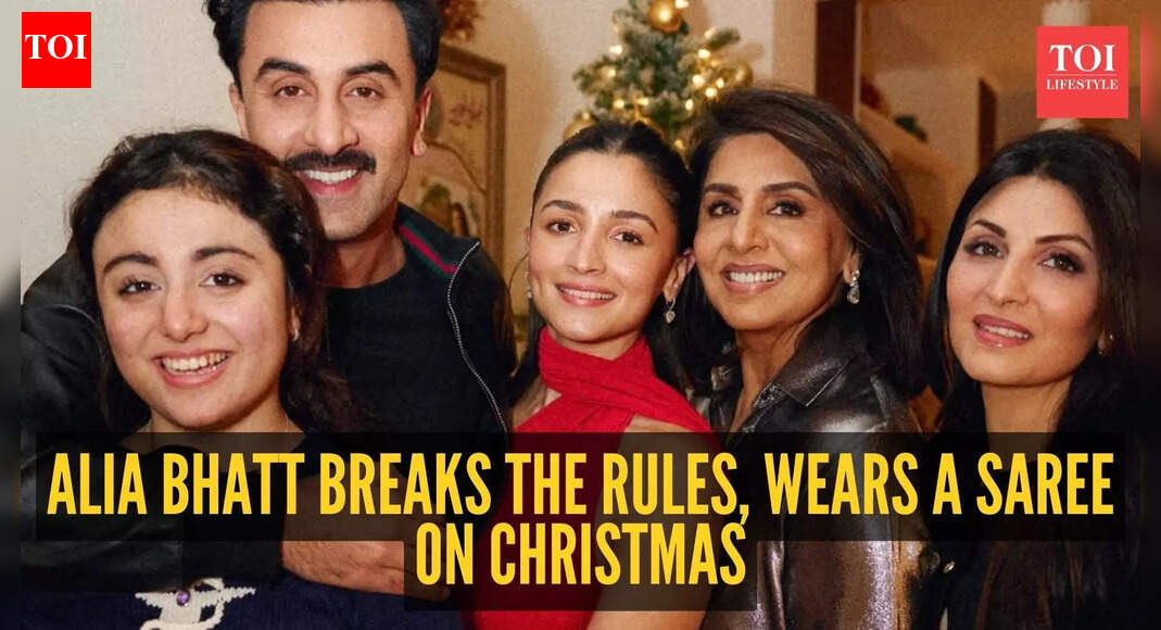 Alia Bhatt proves sarees belong at Christmas too!