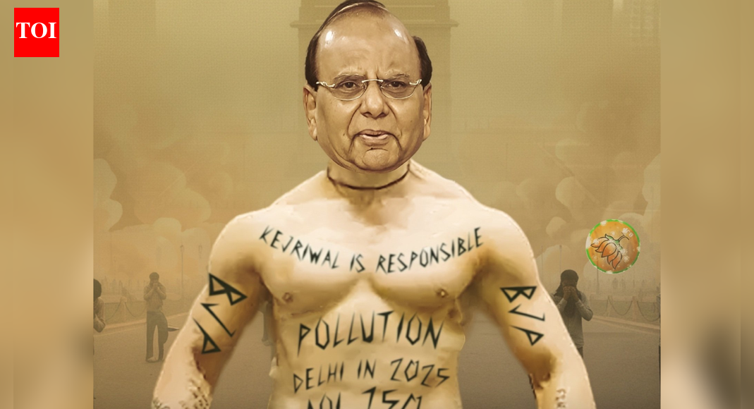 ‘New character unlocked’: AAP’s unleashes poster attack on Delhi LG; likens him with ‘Ghajni’NEW DELHI: The Aam Aadmi Party (AAP) launched a poster attack on Delhi lieutenant governor V K Saxena over his 15-page letter to chief minister Arvind Kejriwal on depleting air quality in the Delhi-NCR region.AAP spokesperson Anuj Pal shared an image on the social media platform X, showing Saxena’s face photoshopped onto a poster of the film Ghajini, accusing the LG of “forgetting” who is accountable for Delhi’s worsening air pollution. The party claimed the letter was an attempt to shift responsibility amid rising pollution levels in the national capital.In a mocking remark, Pal wrote, “New Character Unlocked LG The Gajni,” as he shared LG’s image paired with a laughing emoji.The image posted by Pal showed the Lieutenant Governor’s photoshopped figure covered with phrases such as “Kejriwal is responsible,” “Pollution,” and “Delhi in 2025, AQI 150,” while “BJP” was written on both his arms.The text on the poster also reads “Delhi ka LG bana Ghajini (Delhi’s LG becomes Ghajini),” a reference to the memory loss suffered by the film’s lead character.Earlier, the party criticised the LG’s move, questioning why the letter was addressed to the former chief minister instead of the incumbent one, and alleged that Saxena was “trying to stay relevant” through such actions.The attack comes in response to a 15-page letter written by Delhi’s LG Saxena to former Delhi CM Arvind Kejriwal, holding Kejriwal’s previous government responsible for the deteriorated condition of the national capital’s air. In the letter, the LG pointed out that during his tenure, Kejriwal displayed a casual attitude during a personal discussion regarding the grave issue affecting public health.About the AuthorTOI News DeskThe TOI News Desk comprises a dedicated and tireless team of journalists who operate around the clock to deliver the most current and comprehensive news and updates to the readers of The Times of India worldwide. With an unwavering commitment to excellence in journalism, our team is at the forefront of gathering, verifying, and presenting breaking news, in-depth analysis, and insightful reports on a wide range of topics. The TOI News Desk is your trusted source for staying informed and connected to the ever-evolving global landscape, ensuring that our readers are equipped with the latest developments that matter most.”Read MoreEnd of ArticleFollow Us On Social MediaVideos’Not Genocide But Anger Against Govt’: Cleric On Bangladesh Unrest, Questions Selective OutrageBig Test For BNP Chief Tarique Rahman To Rein In Islamists, Calm Bangladesh Amid Violence: Ex-Envoys’Not Genocide But Anger Against Govt’: Cleric On Bangladesh Unrest, Questions Selective OutrageChina Counters Pentagon Report, Extends India Hand On Trust, Borders, Cooperation And StabilityBangladesh Unrest: Another Hindu Man Lynched; Police Claim Extortion Bid‘Hurt Hindu Sentiments’: Bajrang Dal Protests Outside Bareilly Church, Video Viral‘Bit Late but Strong’: Amit Shah Highlights India’s Semiconductor Industry Growth‘One Family Rule’: PM Modi Slams Congress at Prerna Sthal InaugurationBNP Chairman Tarique Rahman Makes Grand Comeback To Bangladesh, Evokes Martin Luther King In SpeechMajor anti-Naxal success: Rs 1.2-crore bounty Maoist Ganesh Uike among four gunned down in Odisha123PhotostoriesWhy is everyone talking about orange juice these days? Key health benefits you are missing out onHarvard study finds one-third of Delhi’s PM2.5 is ammonium sulfate: What is it and how harmful is it for human health6 New Year resolutions students should stick toHow to make high-protein laddoos using basi rotiNorth India in January: 10 places that look their best in winter6 bajra recipes for winter warmth and daily comfortSuffering from joint pain in winter? 5 gentle stretches that can bring reliefInside Bengaluru Metro’s 466 km expansion: New lines, airport link & future plansNew Year 2026: Parenting resolutions that actually workWhat happens if you drink rosemary-infused water for 21 days123Hot PicksUAE WeatherPAN-Aadhaar linkingAmrit MondalGold rate todayIncome Tax RefundIndian Railways fareBank Holidays DecemberTop TrendingCharles BarkleyAnthony DavisStephen CurryJaipur Mosque ViolenceTravis KelceCreed HumphreyShivank AvasthiSophie CunninghamSnoop DoggUS Strike Nigeria