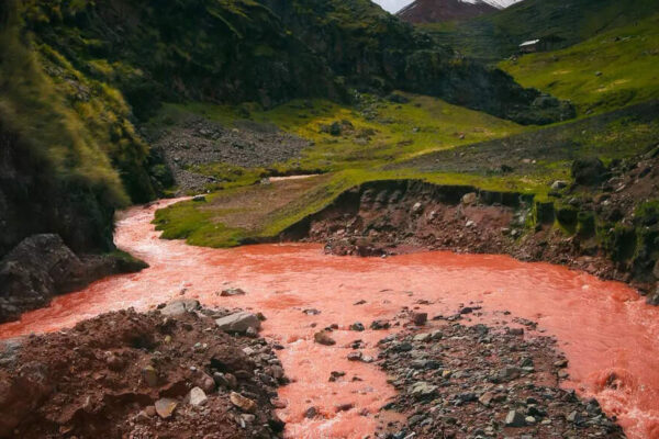 Why this Indian river turns red during the monsoon