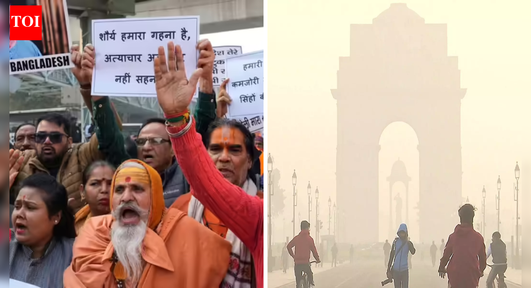 . India raps Bangladesh: The MEA condemned recent violence against Hindus and other minorities in Bangladesh and demanded justice for the brutal killing of a Hindu youth in Mymensingh.Delhi chokes: Centre postponed lowering GST on air purifiers, stating they cannot be classified as medical devices per Health Ministry guidelines.Angkrish Raghuvanshi hospitalised: Mumbai batsman Angkrish Raghuvanshi was stretchered off and hospitalised after a serious head injury during a Vijay Hazare Trophy match in Jaipur.Hyderabad tragedy: Chityala Triveni, 26, died after allegedly being set on fire by her husband and later succumbing to her injuries. Her husband, who told their son, “your mother will die today,” has been arrested.California hit by storm: Southern California is facing another powerful storm with heavy rain, strong winds, and snowfall, causing flooded roads, mudslides, and debris in towns like Wrightwood. Authorities issued evacuation warnings to residents.Here are the top 5 stories of the day:India condemns attacks on minorities in Bangladesh, warns Yunus-lead governmentThe ministry of external affairs (MEA) issued a statement regarding recent acts of violence in Bangladesh targeting Hindus and other minority communities, emphasising these incidents cannot be dismissed as mere “media exaggeration” or “political violence.” “We strongly condemn the recent brutal killing of a Hindu youth in Mymensingh and urge that the perpetrators be brought to justice,” said MEA spokesperson Randhir Jaiswal. Read full storyCentre defers GST cut on air purifiers, cites health ministry guidelinesThe Centre on Friday deferred its decision to reduce the GST on air purifiers, following a suggestion by the Delhi High Court to examine the issue amid rising pollution in the Capital. Additional solicitor general N Venkatraman informed a bench of Justices that air purifiers cannot be classified as medical devices according to the Health Ministry’s ruling. Read full storyVijay Hazare Trophy: Angkrish Raghuvanshi hospitalised after serious head injuryMumbai batsman Angkrish Raghuvanshi sustained a serious head injury in Jaipur during the Vijay Hazare Trophy match against Uttarakhand. The 21-year-old, who was fielding at the Sawai Mansingh Stadium, had to be stretchered off the field immediately ans as rushed to the hospital. Media reports indicate that Raghuvanshi, an IPL player for Kolkata Knight Riders, was shifted to a nearby medical facility for further evaluation.  Read full storyHyderabad woman allegedly set on fire by husband, succumbs to injuriesA 26-year-old woman, Chityala Triveni, was allegedly set on fire by her husband inside their rented house in Tilak Nagar, Hyderabad. Triveni succumbed to her injuries at Gandhi Hospital around 4 am. Her husband, 32-year-old daily-wage labourer K Venkatesh, was arrested. Probe revealed that the couple’s son told authorities that his father woke him up, showed him a bottle of petrol, took him outside, and gave him a samosa while saying, “your mother will die today.”  Read full storyHeavy rain, winds, and snow lash Southern California following Christmas stormsSouthern California is facing another powerful storm this week, bringing heavy rain, strong winds, and snowfall. Multiple social media videos show flooded roads, mudslides, and towns clogged with debris. Wrightwood, a mountain town about 128 km northeast of LA, was among the hardest-hit areas. Authorities issued evacuation warnings, urging residents to take necessary precautions. Read full story About the AuthorTOI News DeskThe TOI News Desk comprises a dedicated and tireless team of journalists who operate around the clock to deliver the most current and comprehensive news and updates to the readers of The Times of India worldwide. With an unwavering commitment to excellence in journalism, our team is at the forefront of gathering, verifying, and presenting breaking news, in-depth analysis, and insightful reports on a wide range of topics. The TOI News Desk is your trusted source for staying informed and connected to the ever-evolving global landscape, ensuring that our readers are equipped with the latest developments that matter most.”Read MoreEnd of ArticleFollow Us On Social MediaVideosSix Shots On AMU Campus Kill Teacher As CCTV Shows Killers Firing Into His Head After He Fell DownPutin Called Pakistan A Junta With Nukes As Bush Feared Nuclear Leaks To Iran, Reveal TranscriptsTwo Indians Killed In Canada Within A Few Days, Families Raise Question On Safety Of Students AbroadUnnao Rape Convict Kuldeep Sengar’s Bail Triggers Protests In Delhi, Victim’s Mother Demands Hanging’Burn Houses, Murder People’: Brisbane Imam’s Expose of Pakistan’s Attitude Towards MinoritiesBig Test For BNP Chief Tarique Rahman To Rein In Islamists, Calm Bangladesh Amid Violence: Ex-Envoys’Not Genocide But Anger Against Govt’: Cleric On Bangladesh Unrest, Questions Selective OutrageChina Counters Pentagon Report, Extends India Hand On Trust, Borders, Cooperation And StabilityBangladesh Unrest: Another Hindu Man Lynched; Police Claim Extortion Bid‘Hurt Hindu Sentiments’: Bajrang Dal Protests Outside Bareilly Church, Video Viral123Photostories8 villages in India that are experiences, not just destinations’Timeless message of love, peace and compassion’: PM Modi joins Christmas prayers at Delhi cathedral – In picsFrom Mouni Roy to Tejasswi Prakash: A look back at the leading ladies of ‘Naagin’ ahead of season 7 releaseDelhi’s major wholesale markets one must explore as a tourist5 viral fashion trends and aesthetics that took over Instagram feeds in 2025How to be a good dad: 10 ways to be the father you always wished for5 simple hacks to avoid feeling bloated after holiday mealsRaising confident teens in the digital world of 2026Chennai’s Madhavaram Lake to become city’s first restored lake with jet skis, boating this Pongal6 high-protein winter sabzi that deserve a regular place on the plate123Hot PicksUAE WeatherPAN-Aadhaar linkingAmrit MondalGold rate todayIncome Tax RefundIndian Railways fareBank Holidays DecemberTop TrendingCharles BarkleyAnthony DavisStephen CurryJaipur Mosque ViolenceTravis KelceConor McgregorShivank AvasthiSophie CunninghamVanessa BryantUS Strike Nigeria