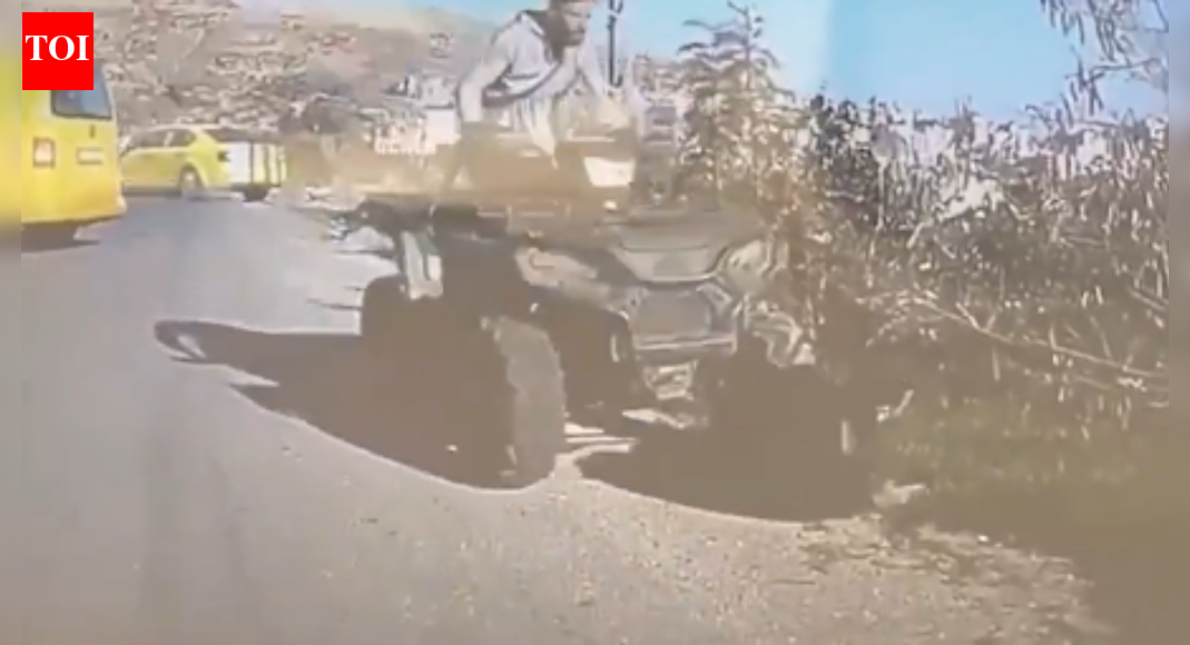 Video: Israeli settler drives ATV into Palestinian kneeling for prayer; IDF confiscates weapon
