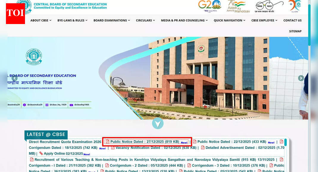 CBSE Group A, B, C applications close today; edit window opens 29th December, check direct link and details here