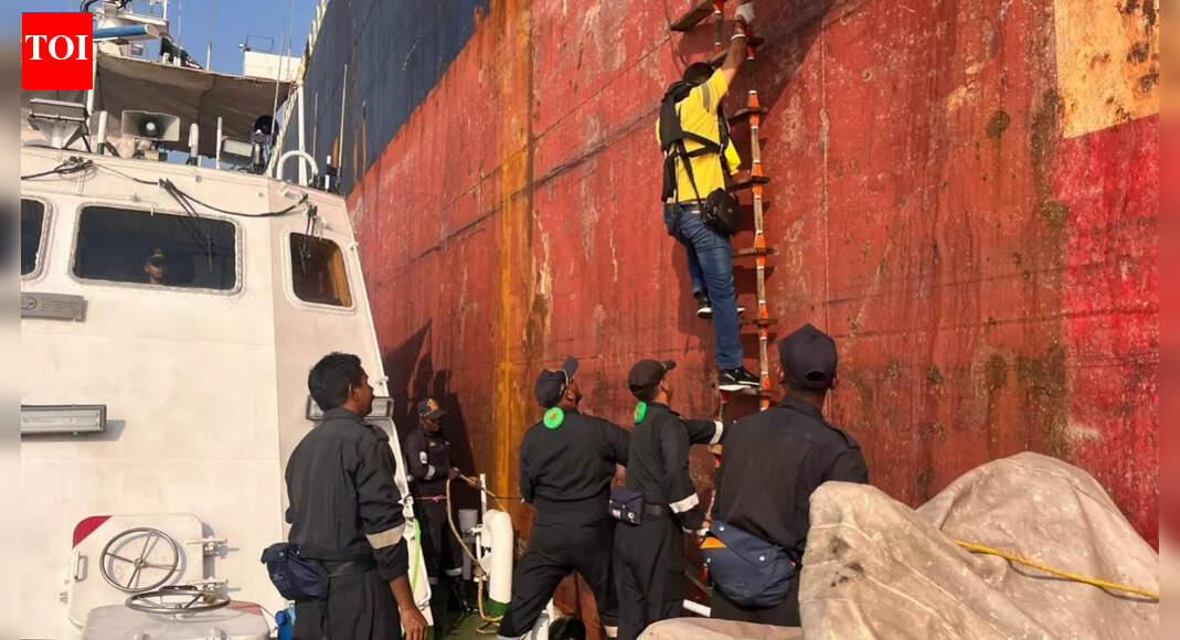 Picture source: X/Indian Coast Guard NEW DELHI: Indian Coast Guard carried out a quick medical evacuation of a 24-year-old Indian sailor from a UK-flagged merchant vessel off the Goa coast on Friday.The sailor was on board the ship MV Anglo Marie Louise when help was sought. Coast Guard ship C-427 responded and safely evacuated him. In a post on X, the Coast Guard said the operation showed its readiness to protect lives at sea and respond without delay when emergencies arise. “The prompt response underscores IGC’s unwavering commitment to safeguarding lives at sea through professionalism, readiness, and precision.In a separate operation on December 19, the Indian Coast Guard helped bring back four Indian fishermen from Sri Lankan custody. Coast Guard ship Rani Durgavati coordinated with Sri Lankan authorities at the International Maritime Boundary Line. The Coast Guard said the operation reflected ongoing cooperation between maritime agencies in the region and ensured the safe return of Indian nationals.On December 18, the Indian Coast Guard ship Anmol intercepted two Bangladeshi fishing boats that were found fishing illegally inside India’s Exclusive Economic Zone. The boats were later handed over to the marine police in Frazerganj for further legal action.A total of 35 crew members were detained for violating the Maritime Zones of India Act, 1981. Officials said fishing equipment was active on the boats and around 500 kilograms of fish were found, indicating fishing was taking place inside Indian waters.About the AuthorTOI News DeskThe TOI News Desk comprises a dedicated and tireless team of journalists who operate around the clock to deliver the most current and comprehensive news and updates to the readers of The Times of India worldwide. With an unwavering commitment to excellence in journalism, our team is at the forefront of gathering, verifying, and presenting breaking news, in-depth analysis, and insightful reports on a wide range of topics. The TOI News Desk is your trusted source for staying informed and connected to the ever-evolving global landscape, ensuring that our readers are equipped with the latest developments that matter most.”Read MoreEnd of ArticleFollow Us On Social MediaVideosCWC Meet: Top Congress Leaders Huddle Up In Delhi, Discuss Action Against Govt On G RAM G LawOperation Aaghat 3.0 Crushes Crime As Delhi Police Arrest 660 Accused Ahead Of New Year CelebrationsBJP MP Anurag Thakur Links Ram Name Objection to Congress Decline, Defends New Rural Jobs LawNew Zealand PM Defends India FTA as Economic Game Changer Despite Sharp Objections from AllyFrom Tsunami To Economic Collapse: India Emerged As Sri Lanka’s First Responder, Says EnvoyJames Concert Cancelled After Attack In Bangladesh As MEA Slams Anti India Protests And Mob ViolenceH-1B Visa Delays: MEA Says India Has Flagged Issue With USIndia Flags H-1B Visa Delays With US As Indians Face Backlogs Scrutiny And Policy UncertaintyPM Modi Praises Gen Z Confidence, Sees Them Leading Viksit Bharat”People Who Are…” MEA Responds To Viral Mallya And Modi “Biggest Fugitive” Video123PhotostoriesVintage Pierre Balmain to Sabyasachi silk saree: 5 times Alia Bhatt proved black is her power colour in 20254 easy ways to make restaurant like Hot Chocolate at homeOprah Winfrey once said, “Education is the key to unlocking the world…”: 5 lessons it teaches studentsShahid Kapoor and Mira Rajput Kapoor’s thoughtful parenting lessons10 oldest people ever lived in the whole worldTravelling Europe on a budget? Start with these 9 countriesRanveer Singh-Sara Arjun to Ahaan Panday-Aneet Padda: Bollywood pairings that won hearts in 2025Faster Journeys for Long-Distance Rail Passengers: South Western Railway to Speed Up 123 Trains from January 2026If it’s a bestseller, you must read it: 6 common myths about reading every parent should warn their child aboutYour date of birth reveals that one single thought can change your year 2026123Hot PicksUAE WeatherPAN-Aadhaar linkingAmrit MondalGold rate todayIncome Tax RefundIndian Railways fareBank Holidays DecemberTop TrendingFrank Lampard and Christine Lampard Net WorthJordan Spieth Net WorthRicky Tiedemann InjuryBode Miller Net WorthTravis KelceAnthony JoshuaPatrick MahomesRaghav ChadhaLaMelo BallMax Verstappen Girlfriend
