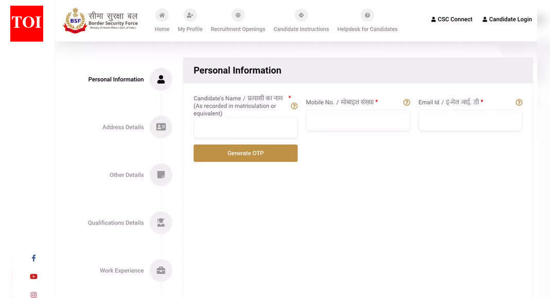 BSF Constable GD sports quota recruitment 2025-26: Application begins for 549 vacancies; apply here