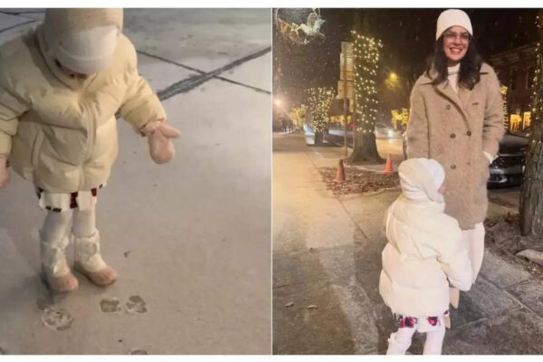 Priyanka Chopra’s daughter Malti Marie’s pure joy on seeing her footprints in the snow spreads holiday cheer like no other – Watch