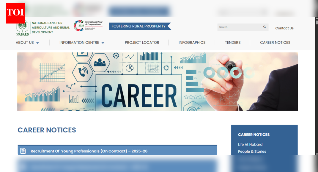 NABARD Young Professional Program 2025: Registration underway at nabard.org; direct link to apply here