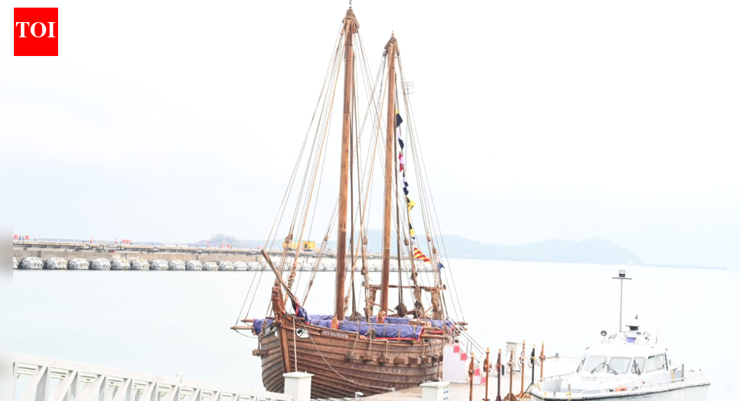 NEW DELHI: The Indian Navy’s stitched sailing vessel INSV Kaundinya will embark on her maiden overseas voyage on Monday, sailing from Porbandar in Gujarat to Muscat in Oman. The journey will symbolically retrace ancient maritime routes that once connected India with West Asia and the wider Indian Ocean world, testing traditional shipbuilding techniques that predate modern navigation by more than a millennium.The voyage marks a rare operational deployment of a vessel built entirely using ancient stitched-plank technology, with no engine, no metal fastenings and no modern propulsion systems. The ship will rely solely on wind and sails, recreating the conditions under which Indian mariners once undertook long-distance oceanic voyages.A ship built without engines or metal INSV Kaundinya is a non-combat sailing vessel constructed using a shipbuilding technique believed to date back to at least the 5th century CE. Unlike modern naval platforms, the wooden planks of the vessel are stitched together using coir rope made from coconut fibre and sealed with natural resins, cotton and oils to ensure seaworthiness.This stitched construction allows flexibility in the hull, enabling the ship to absorb wave energy rather than resist it rigidly. Such flexibility was crucial for ancient sailors navigating rough seas across the Arabian Sea, the Bay of Bengal and beyond.Inspired by ancient Indian sourcesThe vessel’s design draws inspiration from depictions of ships found in the Ajanta cave paintings, descriptions in ancient Indian texts and accounts left by foreign travellers. With no surviving blueprints, the Indian Navy reconstructed the design through visual interpretation and scientific validation.Hydrodynamic testing and stability studies were conducted with the support of academic institutions, including IIT Madras, to ensure the vessel could safely undertake open ocean voyages despite its ancient design.Dimensions and crewINSV Kaundinya measures approximately 19.6 metres in length and 6.5 metres in width, with a draft of around 3.33 metres. The ship is powered entirely by sails and is crewed by about 15 sailors trained to operate the vessel under traditional sailing conditions.The construction follows the Tankai method, an indigenous Indian shipbuilding practice in which the hull is stitched first and ribs are added later, avoiding the use of metal entirely.A collaborative revival projectThe project was initiated in July 2023 under a tripartite memorandum of understanding between the Ministry of Culture, the Indian Navy and Hodi Innovations, with funding provided by the Ministry of Culture. Traditional artisans from Kerala, led by master shipwright Babu Sankaran, stitched the vessel entirely by hand.The ship was launched in February 2025 and formally inducted into the Indian Navy in May at Karwar in Karnataka, marking a milestone in the revival of indigenous maritime knowledge systems.Cultural symbols on boardINSV Kaundinya carries several motifs associated with India’s maritime and civilisational heritage. These include the Gandabherunda, the two-headed eagle of the Kadamba dynasty, sun motifs on the sails, a Simha Yali mythical lion figure on the bow, and a Harappan-style stone anchor placed on the deck.Each symbol reflects different periods of India’s seafaring past and its long-standing engagement with overseas trade and cultural exchange.Named after a legendary marinerThe vessel is named after Kaundinya, a first-century Indian mariner referenced in Southeast Asian and Chinese records. According to these accounts, Kaundinya sailed to the Mekong Delta, married Queen Soma and helped establish the Kingdom of Funan in present-day Cambodia.The kingdom became one of the earliest Indian-influenced states in Southeast Asia, with later Khmer and Cham dynasties believed to trace their origins to this union. Although Indian records do not mention him, Kaundinya is regarded as the earliest named Indian sailor with a documented global historical impact.Recreating ancient maritime highwaysThe Porbandar to Muscat route was once a vital corridor for trade and cultural exchange. Indian merchants and sailors used these sea lanes to transport spices, textiles and ideas across West Asia, Africa and Southeast Asia.By sailing this route again, INSV Kaundinya seeks to demonstrate the sophistication of ancient Indian shipbuilding and navigation while reaffirming India’s long-standing identity as a maritime civilisation.About the AuthorTOI News DeskThe TOI News Desk comprises a dedicated and tireless team of journalists who operate around the clock to deliver the most current and comprehensive news and updates to the readers of The Times of India worldwide. With an unwavering commitment to excellence in journalism, our team is at the forefront of gathering, verifying, and presenting breaking news, in-depth analysis, and insightful reports on a wide range of topics. The TOI News Desk is your trusted source for staying informed and connected to the ever-evolving global landscape, ensuring that our readers are equipped with the latest developments that matter most.”Read MoreEnd of ArticleFollow Us On Social MediaVideosBangladesh Faces Political Rupture As Student Leaders Back Jamaat While Minority Attacks ContinueAt Least One Dead After Fire Engulfs 2 Coaches Of Ernakulam Express With 158 On Board In Andhra“Violence Being Used to Stop Polls”: Ex-Spy Lucky Bisht on Bangladesh KillingsOwaisi Urges Protection of Bangladesh Minorities Ahead of February Polls‘Love Jihad Claim False’: UP Woman Speaks Out After Bajrang Dal Crashes BirthdayUnnao Rape Case: Activists Protest Outside Delhi High Court Over Sengar BailShashi Tharoor Responds To Digvijaya Singh, Says Congress Needs Discipline, Not Lessons From RSSPakistan FM Says Islamabad Will Proactively Rebuild Relations With Bangladesh Post PollsHadi Killing: Dhaka Police Say Main Accused Escaped to India via MeghalayaPakistan FM Ishaq Dar Admits India Hit Nur Khan Air Base In Operation Sindoor Strikes123Photostories5 major wedding trends of 2025 that might be seen in 2026 too10 most ordered dishes of 2025Asthma vs bronchitis: Key differences in symptoms and treatment methods10 countries with the highest number of snake species in the worldHow to make South Indian Spinach Idli for breakfastCeleb babies who broke the internet with their arrival in 2025Gadar, Border, Masti; Bollywood sequels that turned one film into sequelsDisturbing facts about common things in your homeHow to use AI to create romantic couple poses and pictures: 5 effective prompts5 Bangkok facts you probably didn’t know123Hot PicksSilver price todayPAN-Aadhaar linkingCristiano RonaldoGold rate todayIncome Tax RefundIndian Railways fareBank Holidays DecemberTop TrendingMatt Hardy and Reby Sky Net WorthTravis KelcePatrick MahomesRobert Kraft & Gayle Benson Net WorthAjit PawarLebron JamesPatrick MahomesNavjot Singh SidhuChloe KimNew York Yankees