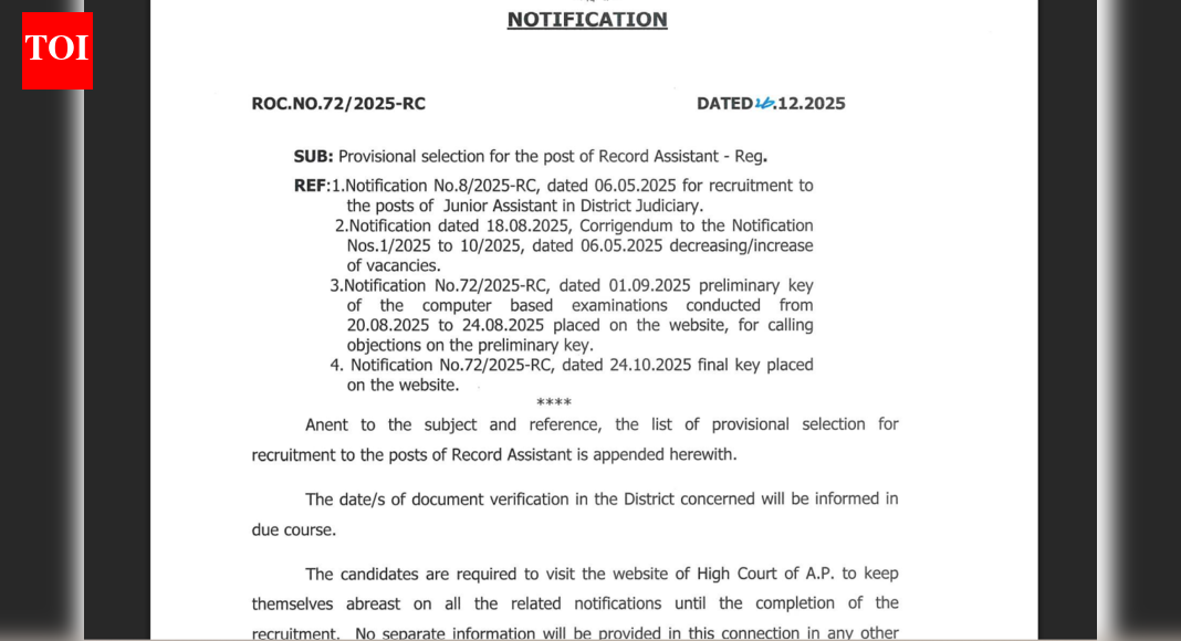 AP High Court result 2025 result released at apch.gov.in: Direct link to download here