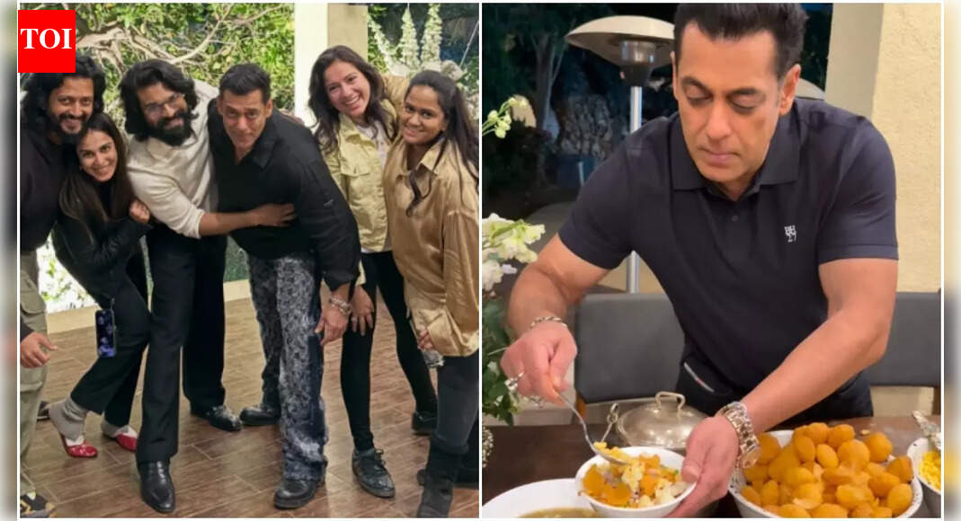 Riteish Deshmukh shares an unseen picture from Salman Khan’s 60th birthday; Genelia Deshmukh drops a video of the superstar making ‘Bhau chi bhel’
