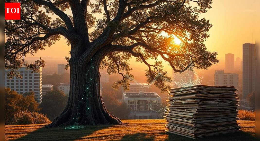 AI-generated image Red tape may be often associated with officialdom but for J&K’s paperless bureaucracy, green is the go-to colour this year-end as it has achieved the equivalent of “planting over 4.5 lakh trees or taking over 2,200 cars off the roads permanently”, according to a study.Released on Monday, the study by Shahid Iqbal Choudhary, secretary in J&K’s science and technology department, shows the govt’s move from paper files to digital systems has helped avoid more than 62,000 tonnes of carbon dioxide emissions.Digitisation has removed the need for over 20 million paper pages each year, saving thousands of trees and cutting pollution, says Choudhary’s study, published by Journal of Research in Environmental and Earth Sciences. The research provides a first-of-its-kind, scientifically grounded environmental impact evaluation of digital public administration in a fragile Himalayan ecosystem.The govt formally shifted from physical movement of files to e-office in 2021. Choudhary calls it a turning point in the region’s administrative history. “The environmental impact was massive — 10,294 tonnes of CO2 eliminated every year. The scale of what changed is hard to grasp until you see the numbers. Since 2021, this transition has avoided printing 405.7 million pages. Think about that. Hundreds of millions of paper sheets that never got manufactured, never got transported, never ended up in landfills. Tens of thousands of trees still standing,” Choudhary said.The science and technology secretary explained the changes further. “As of mid-2025, over 26,000 users in the civil secretariat and more than 31,000 at HoD levels actively use the e-Office platform, processing millions of files and receipts annually. The transition has replaced physical file transport and in-person correspondence with a digital ecosystem supported by secure networks, VPNs, and over 1.8 lakh official email addresses,” says the study.The research was based on data from 2018 to 2025, administrative records, transport logs and energy consumption patterns, all analysed using international methodologies. “Now, 114,826 officials process everything digitally. They’ve handled 3.75 million files and 34 million receipts without paper. It’s faster, more transparent, and dramatically better for the environment,” Choudhary said.According to the secretary, the changes mark a paradigm shift in “our thinking on climate action”. “We focus so much on big industrial changes. But govt operations themselves have a significant carbon footprint. When you digitise an entire administrative system, especially in ecologically sensitive mountain regions, the environmental gains are substantial and immediate.”Choudhary held up the efforts as a model for administrative systems across India, especially in hilly states. “The combination of difficult terrain, fragile ecosystems, and administrative needs makes digital governance not just efficient but environmentally essential,” he said.End of ArticleFollow Us On Social MediaVideos‘We Will Win In The End’: Kuldeep Sengar’s Daughter Speaks After SC order On Unnao Rape Sentence’No Amount Of Finger Pointing…’: India Slams Pakistan Over Comments On Minorities In India’Blown Up In A Car’: Woman Threatens Asim Munir In Bradford Rally, Pakistan Summons UK EnvoyTurn Chicken’s Neck Into Elephant: Sadhguru Flags Siliguri Corridor As Strategic Weak Link’Won’t Spare A Single Infiltrator’: Amit Shah’s Poll Promise In Assam, Slams Cong Over InfiltrationUnnao Rape Survivor Welcomes Supreme Court Order, Says Legal Fight To Continue Till Sengar Is HangedSupreme Court Stays Its Order On Aravalli Definition, Environment Minister Welcomes Move’Called Minor Matter, Refused FIR’: Tripura Student Angel Chakma’s Father Blasts Uttarakhand PoliceAustralia, US And UK Raise Alarm Over Fake Rabies Vaccine As India Pushes Back On ClaimsShashi Tharoor Slams Racial Attack and Murder of Tripura Student In Dehradun As ‘National Disgrace’123Photostories6 types of Dhoklas to try at home‘Bigg Boss’ 19 fame Tanya Mittal’s accessory game is LIT: From pearl choker to kundan necklacesBharti Singh and newborn son Kaju receive a grand welcome home as family decorates the house for ChristmasFrom Smriti Mandhana-Palash Muchhal to Celina Jaitly-Peter Haag: 7 celebrity break-ups and divorces that shocked fans in 20255 times OpenAI CEO Sam Altman showed that fatherhood comes first9 national parks in India that are best explored on footWould you drive on these dangerous and unusual highways?Winter Special: How to make Matar ki Kachori for dinnerTV stars who ruled the headlines in 2025: From Gaurav Khanna to Tejasswi Prakash20 New Year’s resolutions worth making for 2026123Hot PicksSilver price todayPAN-Aadhaar linkingCristiano RonaldoGold rate todayIncome Tax RefundIndian Railways fareBank Holidays DecemberTop TrendingMatt Hardy and Reby Sky Net WorthTravis KelcePatrick MahomesRobert Kraft & Gayle Benson Net WorthAjit PawarLebron JamesWWE Raw PreviewUnnao Rape CaseRajkumar BafnaNew York Yankees