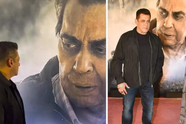‘Ikkis’ screening: Salman Khan gets emotional as he pauses by Dharmendra’s poster – Watch |
