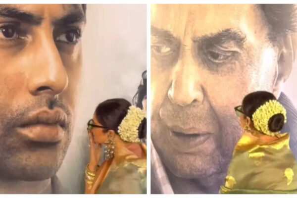 Rekha KISSES Amitabh Bachchan’s grandson Agastya Nanda’s poster; bows before late Dharmendra’s poster at ‘Ikkis’ special screening – WATCH