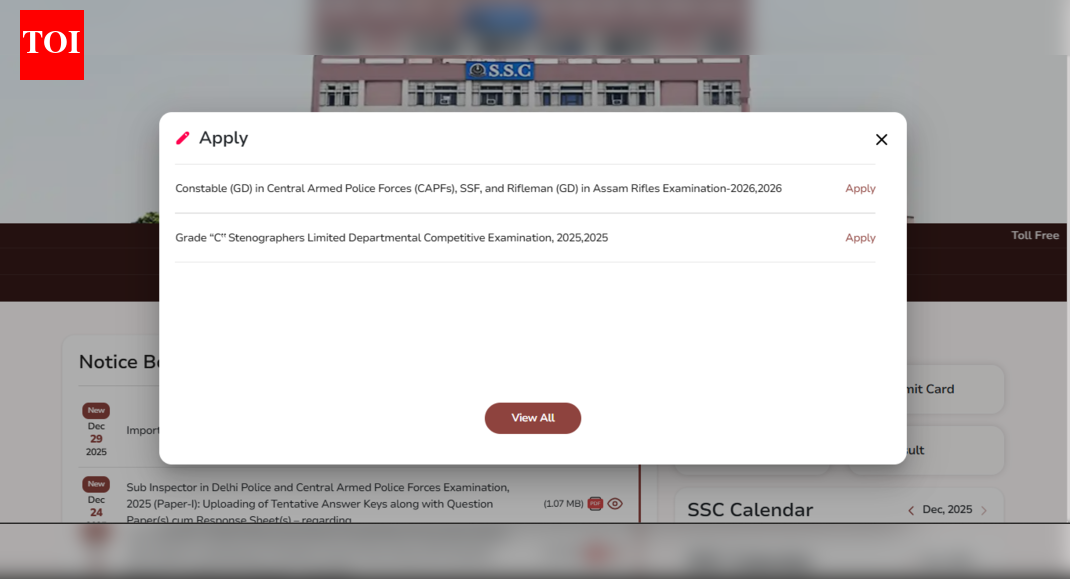 SSC GD Constable recruitment 2026: Registration window closes tomorrow for 25,487 posts; direct link to apply here