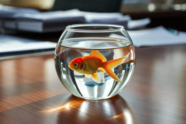 Keeping a goldfish on your office desk may be harming it more than you realise |