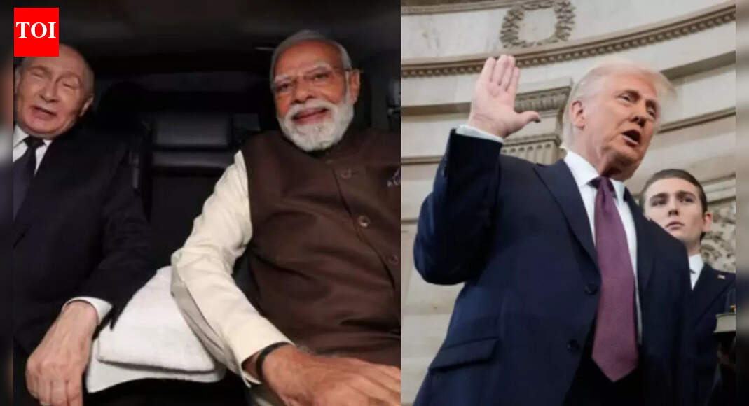 Putin-Modi ‘carpool’; Trump’s inauguration In a year of seismic shifts — from Donald Trump’s White House comeback to PM Modi-Putin’s diplomatic carpools and Nepal’s fiery protests — cameras captured the raw drama of global politics. These photographs, blending power, protest, and unlikely alliances, encapsulated 2025’s turbulent geopolitical pulse.2025 was, in many ways, Trump’s year. As the holder of the world’s most powerful office — its power amplified in no small measure by Trump himself being the incumbent — he cast a long shadow over global affairs, ensuring that much of the year’s political drama revolved around him.It is therefore no surprise that several of the year’s most striking political photographs feature Trump. However, compelling images also emerged from elsewhere in the world, capturing moments of power, protest, and political churn far beyond the United States.Here’s a look at the photos that defined world politics in 2025The inauguration: The image ofTrump taking oath for his second presidency felt surreal, even though he had already won the November 2024 election. The Republican was sworn in as America’s 47th commander-in-chief.Donald Trump with his family at his inaugurationTech billionaires, assemble: Not strictly a political photograph, yet taken at a political event—Trump’s inauguration. Elon Musk, Sundar Pichai, Jeff Bezos, and Mark Zuckerberg seated together, a striking display of tech leaders alongside political power.Tech billionaires at Trump’s inaugurationTrudeau’s sun fades, finally: A visibly dejected Justin Trudeau, facing rising unpopularity and mounting pressure within his party, announced on January 6 that he would resign as Canada’s prime minister and Liberal Party leader, effective once a new leader is chosen for both roles, bringing his 11-year premiership to an end.Trudeau announcing his resignationTrudeau leaving after announcing resignationFreedom, at last: Emotions ran high on January 19, as Hamas released three Israeli women, the first hostages to be freed from the 251 taken to Gaza during its October 7, 2023, attack on Israel. Their release ended 470 painful—yet hopeful—days of separation for them and their families.Released Israeli hostage Romi Gonen (right) with her motherReleased Israeli hostage Emily Damari (in green) and her motherReleased Israeli hostage Doron Steinbrecher (left) and her motherThe spat: Ukrainian President Volodymyr Zelenskyy had a tense first White House meeting with Trump on February 28. With the world’s press watching, JD Vance confronted Zelenskyy for “not thanking” the US for supporting Ukraine against Russia, and Trump later questioned his counterpart’s choice of military-style attire.Zelenskyy and Trump during their infamous Feb 28 meeting‘Pikachu’ in Turkey: The image of a Turkish demonstrator, who came dressed as the much-loved cartoon character Pikachu on March 28, made him an unlikely face of resistance during protests against the arrest of Istanbul mayor Ekrem İmamoğlu, a rival of President Recep Tayyip Erdoğan, on alleged corruption charges.Turkey’s ‘Pikachu’ protesterThe Alaska red carpet: Trump and Putin, meeting for the first time in the US leader’s second term, walked side-by-side for talks on Ukraine. The talks, held on August 15, ended without a breakthrough, but Putin stole the spotlight, using English in a rare such instance: “Next time in Moscow.”Trump’s red carpet for Putin‘New world order’ and the ‘carpool’: In images clearly intended as a message to the West, Prime Minister Narendra Modi was photographed alongside Chinese President Xi Jinping and Russian President Vladimir Putin at the Shanghai Cooperation Organization Summit in Tianjin, China, on September 1.Putin, PM Modi and Xi at SCO summitIn another notable moment, Modi and Putin “carpooled” to the summit venue, arriving together in the Russian leader’s bulletproof car—a gesture that would be reciprocated a few months later.PM Modi and Putin’s first ‘carpool’Xi’s show of strength: On September 3, Xi Jinping projected power as he welcomed both Putin and North Korean leader Kim Jong-un in Beijing, marking the first time the three leaders appeared together in public. The occasion was a massive Chinese military parade commemorating 80 years since the country’s victory over Japan in World War II.Putin, Xi and Kim at China’s grand military parade in BeijingNepal burns: After Sri Lanka in 2022 and Bangladesh in 2024, it was the turn of India’s third neighbour, Nepal, to see citizens rise up against the incumbent government. On September 9, protests escalated dramatically, with the Himalayan nation’s parliament set on fire.Nepal’s Parliament on fire during ‘Gen-Z’ protestsCaught on camera: One moment speaking, the next shot—fatally. Right-wing activist and Trump ally Charlie Kirk was assassinated at a campus event on September 10, the killing captured on video, shocking the US political landscape.Charlie Kirk moments before he was fatally shotThe ‘apology’: In a photo released by the White House, Trump held the phone as Israeli PM Benjamin Netanyahu spoke to his Qatari counterpart, Mohammed bin Abdulrahman. The September 29 call was an “apology”—perhaps even a scripted one—for Israel’s unprecedented strikes in Doha targeting Hamas leadership, angering both the US and Qatar.Photo released by White House of Netanyahu’s ‘apology’The ‘boss’ is here: Perhaps no other image captured the power of the US presidency more starkly than the one from the Gaza Peace Summit in Egypt’s Sharm el-Sheikh on October 13. Trump arrived after keeping more than two dozen world leaders waiting, then addressed the gathering as they stood behind him—a striking display of American primacy.Trump and other world leaders at Gaza peace summit in Egypt Al-Sharaa at White House: The US president’s office was the site for yet another striking image of the year – a former terrorist at the White House. On November 10, Trump hosted Syrian President Ahmed al-Shara’a for the first visit by a Syrian leader to the US.Ahmed al-Sharaa with Trump at White House‘You can just say yes’: Trump’s November 21 meeting with bête noire and New York City mayor-elect Zohran Mamdani ended sans any drama. When a reporter asked Mamdani whether he still believed the president was fascist, Trump appeared to sense his guest’s hesitation and interjected, “It’s OK, you (Mamdani) can just say yes.”Mamdani and Trump at White HouseCarpool 2.0: PM Modi broke protocol to personally receive Putin upon his arrival in Delhi for a two-day visit in early December. They travelled from the airport to the PM’s residence— in the prime minister’s own vehicle—a role reversal from their previous shared ride.Putin and PM Modi’s ‘Carpool 2.0’The ‘prince’ returns: Thousands of people lined the streets of Dhaka on December 25 to welcome Tarique Rahman, son of ailing former Prime Minister Khaleda Zia, back to Bangladesh after 17 years in London. Rahman is widely expected to become the country’s next prime minister following the general elections in February 2026.Tarique Rahman in his bulletproof bus in DhakaTarique Rahman in DhakaWhat 2026 has in store?2026 will be the second year of Trump’s final term, leaving him with two more years as the holder of the world’s most powerful office—ample time to shape events on a global scale. Other world leaders will also be looking to assert their influence. The coming year, therefore, promises new—hopefully positive—images, unexpected moments, and defining events that will continue to capture the world’s attention.End of ArticleFollow Us On Social MediaVideosArmy Trains Village Defence Guards In J&K In Automatic Rifles, Self-Defence | WatchLeT Deputy Saifullah Kasuri Admits India Hit Terror Camps, Threatens Kashmir After Op Sindoor StrikeTwist in Osman Hadi Murder Case: Prime Accused Blames Jamaat From Dubai, Clears India’s Role‘Remove 10-Minute Delivery Option’: Gig Workers Launch Nationwide Strike On New Year’s EvePM Modi Says 2025 Marked by India’s Commitment to ReformsHasina Extradition Demand May Redefine India Bangladesh Ties Journalist Flags Tarique Rahman’s Plans”To Build Peace That Lasts”: China Claims Credit for India-Pakistan Conflict, Follows TrumpSecurity Forces Launch Cordon-And-Search Operations In Kishtwar, Doda and PoonchJaishankar To Attend Khaleda Zia’s Funeral In Dhaka Amid Strained India-Bangladesh TiesDRDO Successfully Tests Pinaka Long-Range Guided Rocket In Odisha, To Be Inducted In Indian Army123PhotostoriesThe science of longevity: Building a longer and healthier life one habit at a timeFrom Akshaye Khanna’s FA9LA memes to Ram Charan’s ‘Peddi’ dance and the Coldplay kiss-cam moment: How 2025 turned pop culture into a nonstop viral loopHow the right words can turn mistakes into learning momentsFrom Jamaica’s J-type diabetes to WHO’s reversal: A long-ignored form of diabetes gets official recognitionTV child actors who changed careers later: Erik Per Sullivan, Angus T. Jones, Ben Hyland, and morePM Modi’s 2025: Key moments that shaped the year – in pictures5 manifestations to do on January 1 for a wealthy and successful 20267 nutritious ways to add avocado to breakfast8 beautiful succulents to brighten up your balcony gardenYearender 2025: 5 outfits that are perfect for your end-of-the-year events inspired by Bollywood actresses123Hot PicksSaudi Strike YemenPAN-Aadhaar link statusBank holiday New YearGold rate todayIncome Tax RefundBahrain Golden Visa 2025Bank Holidays DecemberTop TrendingJustin Thomas Net WorthLebron JamesCardi BAlex Rodriguez and Jaclyn Cordeiro Net WorthStefon DiggsCaitlin ClarkMatthew Stafford vs Drake MVPWest Bengal SIR DeathJake Paul and Jutta Leerdam Net WorthWorld Fourth Largest Economy