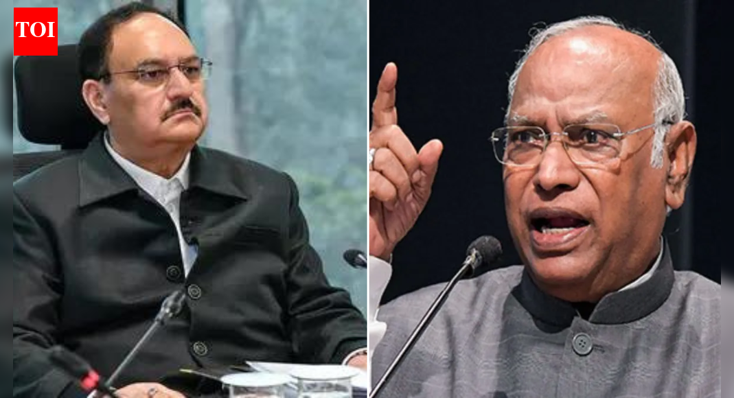 Spreading ‘falsehood’ against Modi govt: JP Nadda hits out at Mallikarjun Kharge; calls cong president ‘self-obsessed’