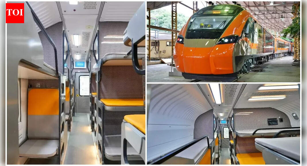 Vande Bharat sleeper NEW DELHI: PM Narendra Modi will flag off the country’s first Vande Bharat Sleeper train between Guwahati and Howrah later this month, barely months before the assembly polls in Assam and West Bengal. The train, marking a major upgrade in overnight train travel running at 120-130 kmph, will also reduce the travel time between two eastern capitals by more than three hours. Railway minister Ashwini Vaishnaw announced the first route of the indigenously built modern train that has a design speed of 180 kmph. PM is likely to visit Assam and West Bengal in the third week of this month. Responding to a question on the reason for choosing the route connecting two poll-bound states, Vaishnaw said the decision is part of PM’s thrust on development in east and northeast India under the “purvodaya” scheme. The minister said that in the next six months eight more such trains catering to 1,200-1,500 km routes will be rolled out and by December this number will reach 12. “From next year onwards, production will be ramped up rapidly as the entire supply chain will be in place by then,” he added. Giving details of the first service, he said it will run six days a week and the one-way fare will be Rs 2,300 for 3AC, Rs 3,000 for 2AC and Rs 3,600 for 1AC travel. He added for the first time, the national transporter has decided to have a fixed rate of fare for each class of travel in these trains – Rs 2.4, Rs 3.1 and Rs 3.8 per km for third, second and first AC, meaning there will be no dynamic pricing. “You will see several reforms in railways in 2026. This is one of them,” Vaishnaw said. While passengers originating from Guwahati will be served Asamese cuisine, those starting from Kolkata will get Bengali food. On the special features of the train, Vaishnaw said the riding comfort can be compared with best trains across the globe and the AC system ensures there is adequate oxygen content in air to ensure passengers face no discomfort. Vaishnaw also gave details of progress made in fencing of tracks, upgradation of around 79% network and upgradation in the Over Head Equipment (OHE), the system of overhead cables, masts, and insulators that supplies high-voltage electricity to power electric trains, enabling trains to run at a higher speed. He added that with the expansion of railway infrastructure, they are hopeful of running more trains and they are hopeful of ending waitlisted tickets in some sectors in the next 2-3 years.End of ArticleFollow Us On Social MediaVideosCongress Leader Nana Patole’s ‘Rahul Like Ram’ Remark Sparks Row; BJP Hits BackWest Bengal SIR Brings Home A Man Presumed Dead For 28 Years In UP’s MuzaffarnagarIndia And Pakistan Exchange List Of Nuclear Installations Under 1988 Agreement‘Vote Theft In Bengal’: TMC MP Abhishek Banerjee Slams ECI Over SIR, BJP Fires Back180 Kmph While You Sleep! India’s Latest Vande Bharat Sleeper Marks New Era. Check Fares, FeaturesBJP Leader Attacks Shah Rukh Khan Over KKR’s Bangladeshi Cricketer Amid Hindu Lynching in BangladeshRajnath Singh Links Lord Ram’s Ethics To Operation Sindoor, Says India Fought Terror With DignityCleanliness Crown Cracks As Indore Loses 13 Lives To Poisoned Water And Administrative Lapses’India Belongs To Everyone’: RSS Chief Mohan Bhagwat After Tripura Student Dies In Racial AttackIndia’s Silent Warriors On Kartavya Path Bring Army’s Battle-Tested Animals To Republic Day Parade123Photostories5 denim trends for 2026 that are actually worth the hypeHow to make Banana Almond Cake in a pressure cookerVande Bharat Sleeper Train Launch Soon On This Route! Indian Railways’ New Train Better Than Rajdhani – Check Photos, Ticket Price & Top 10 Facts10 iconic dishes the Mughals gave to IndiaCalcium isn’t enough: The bone mineral women forgetKidney damage: 10 symptoms of kidney problems people mistake for dehydration3 bitter truths about packaged foods you didn’t knowInside ‘Bigg Boss 19’ fame Ashnoor Kaur’s tech-savvy Mumbai homeFrom Arjun Tendulkar-Saaniya Chandhok to Taylor Swift-Travis Kelce: 5 most-anticipated celebrity weddings of 2026How to make Hara Bhara Kebab for evening snacking123Hot PicksSaudi Strike YemenPAN-Aadhaar link statusBank holiday New YearGold rate todayIncome Tax RefundBahrain Golden Visa 2025Bank Holidays DecemberTop TrendingJustin Thomas Net WorthWWE Star Nikki BellaCardi BCeeDee Lamb Luxury Car CollectionStefon DiggsCaitlin ClarkTom BradyMicah Parsons vs CeeDee Lamb Net WorthNHL Injury UpdateVanessa Bryant