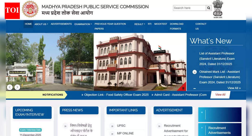 MPPSC Assistant Professor Recruitment 2026: Notification out for 949 vacancies; check dates, eligibility, age limit details here