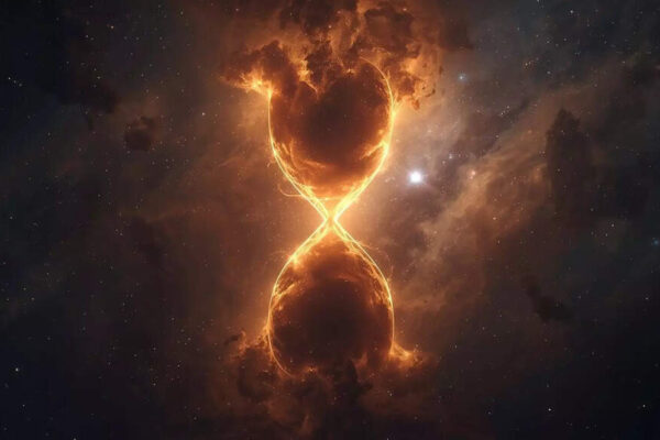 Astronomers notice an hourglass like shape while scanning an ordinary galaxy