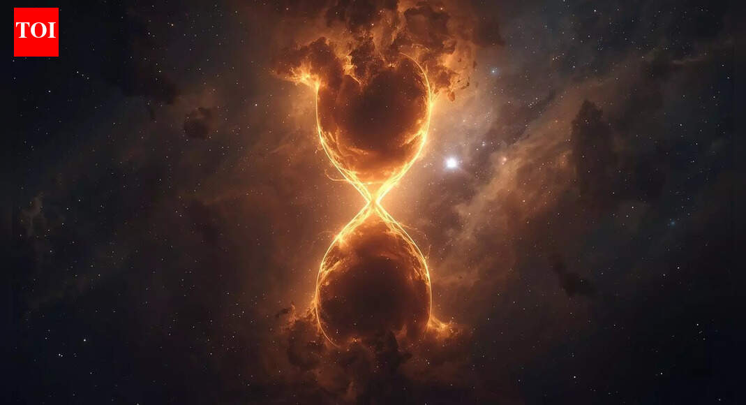 Astronomers notice an hourglass like shape while scanning an ordinary galaxy