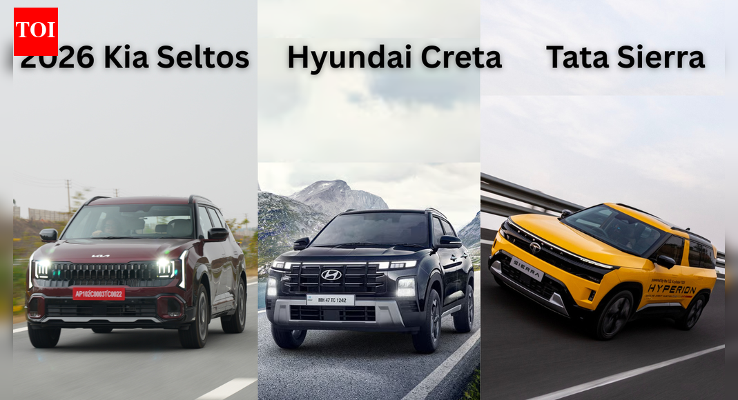 2026 Kia Seltos vs Hyundai Creta vs Tata Sierra: Price, variants, engine options compared