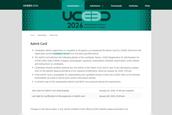 UCEED, CEED admit card 2026 likely to be released soon at official website: Check details here
