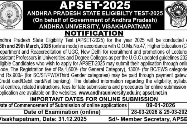 APSET 2025 notification released by Andhra University; check key dates, eligibility, application process details here
