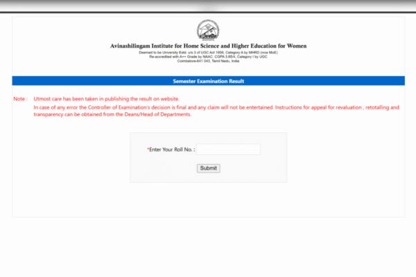 Avinuty result 2025 released at avinuty.ac.in: Check direct link to download scorecards here