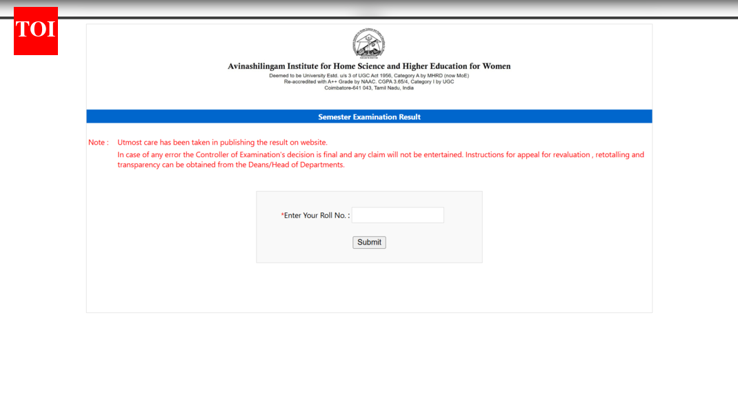 Avinuty result 2025 released at avinuty.ac.in: Check direct link to download scorecards here