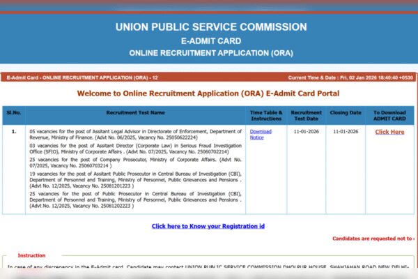 UPSC Assistant Public Prosecutor admit card 2025 released at upsc.gov.in: Direct link to download here
