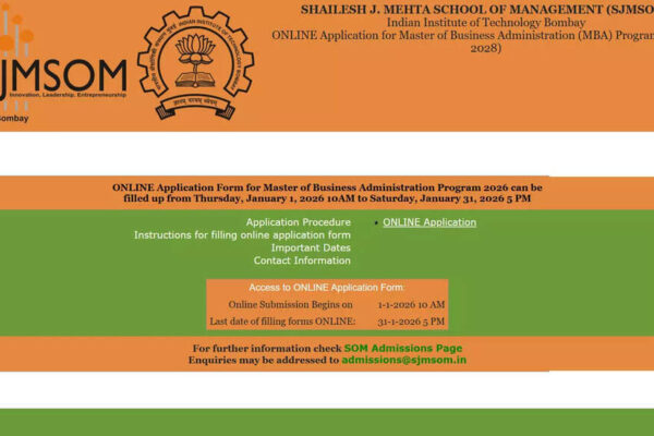 IIT Delhi and IIT Bombay MBA admissions 2026 open with CAT 2025 scores; direct links and eligibility details here