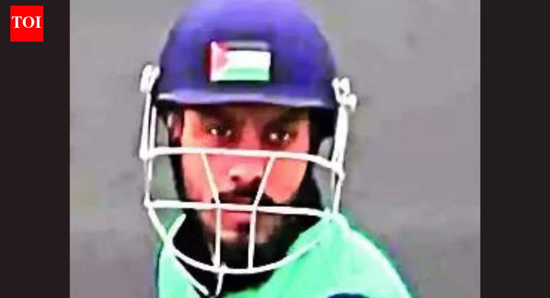 J&K cricketer wears helmet with Palestine flag JAMMU/SRINAGAR: J&K police have started a probe after videos went viral of a cricketer, Furqan Ul Haq, walking into a Jammu tournament wearing a Palestinian flag sticker on his helmet. The row also took on a political edge, with the PDP and others backing the Pulwama youth and BJP condemning the act as an attempt to incite “separatism”.The controversy broke Wednesday after Furqan strode in to bat at Jammu and Kashmir Champions League in Muthi, around 10km from Jammu city, for his team JK Eleven Kings with the flag emblazoned on his helmet. Some players of the rival team Jammu Trail Blazers raised strong objections, leading Furqan’s team to send him back and oust him from the match.On Friday, the police issued a statement confirming a preliminary inquiry to “ascertain the facts” Furqan’s “intent, background and any possible linkages”. The 14-day preliminary inquiry under Section 173(3) BNSS has been ordered given the sensitivity of the matter and its potential public order implications, the statement added. Furqan and the private organisers of the tournament were later called to Jammu’s Domana police station for the inquiry.Jammu and Kashmir Cricket Association (JKCA) distanced itself from the controversy, maintaining that the tournament was a private event and not recognised by it. “JKCA has nothing to do with this. It involves local players. Even spectators are not allowed. Police will take necessary action,” JKCA official Anil Gupta said.While JKCA shrugged off the issue, politicians didn’t. Former CM and PDP president Mehbooba Mufti posted a message in support of Palestine. “From the river to the sea, Palestine will be free. A flag in the wind, bold and free, From the river to the sea,” Mehbooba wrote on X after reports about the police inquiry.Sheikh Khursheed, Awami Ittehad Party MLA and brother of jailed Baramulla MP Engineer Rashid, called the police action “unjustified.” Khursheed said expressing solidarity with Palestine should not be treated as a crime, particularly when India has consistently supported the Palestinian cause internationally.Khursheed recalled that Congress’s Priyanka Gandhi had carried a bag bearing a Palestine symbol in Parliament without facing action. “If such expressions are acceptable for politicians, targeting a sportsperson for a symbolic gesture exposes selective outrage,” Khursheed said.BJP, however, denounced Furqan. Party MLA RS Pathania called for strict action against the cricketer and the organisers of the match, saying such deeds “emanating from Kashmir only promotes separatism”.This is the second cricket event in J&K to have been engulfed by controversy in less than two months. In Nov last year, the privately run Indian Heaven Premier League (IHPL) collapsed when its organisers allegedly bolted out of Srinagar after duping players, officials, broadcasters and hoteliers.End of ArticleFollow Us On Social MediaVideosShankh Air Founder Speaks Out As Airline Eyes March Launch, Targets Intl Flights By 2029’Their Islamist Ideas…’: Ex-Bangladesh Minister Hits Out Over Attacks on Hindus And Christians’Very Petty & Shameful’: Shashi Tharoor On Row Over KKR Selecting Bangladeshi Player In IPLINLD President Calls For Sri Lanka, Bangladesh, Nepal Type Uprising In India Politics, Triggers RowBJP Claims Rahul Gandhi Ties To ‘Anti-India’ Panel Over US Lawmakers’ Umar Khalid LetterNot All Are Illiterate: Rajnath Singh Cites Red Fort Blast, Flags Educated, White Collar Terrorists’Arunachal Pradesh Is And Will Always Be…’ Jaishankar Warns China, Blasts Harassment Of IndiansBullet Train Gets August 15, 2027 India Launch Date, Minister Shares Details On Tunnel BreakthroughCleanest City Hit By Water Contamination As Lab Links Indore Diarrhoea Outbreak To Pipeline LeakUS Lawmaker Raja Krishnamoorthi Condemns Violence Against Hindus In Bangladesh Urges Global Action Up123Photostories7 foods to combine with sweet potato for a wholesome breakfastOlder people who live happily, do these 10 things in their 30 and 40s8 winter pickles to add warmth and taste to your mealsLessons from centenarians: What the world’s longest-living people eat‘Shark Tank India Season 5’: FULL LIST of judges, their net worth, and the brands they ownKylie Jenner-Timothée Chalamet to complete 3 years of dating in 2026: 3 relationship lessons to learn from themHow to make Dhaba-style Dal Makhani at homeAttract True Love During the January 2026 Full Moon; According To Birth Number10 oldest trees in the world that are still living and where can they be foundBest mushroom varieties for vitamin D and how to cook them123Hot PicksPremarital Test OmanVande Bharat Sleeper TrainJanuary Bank holidayGold rate todayIncome Tax RefundBahrain Golden Visa 2025Bank Holidays DecemberTop TrendingJustin Thomas Net WorthWWE Star Nikki BellaCardi BCeeDee Lamb Luxury Car CollectionStefon DiggsCaitlin ClarkTom BradyMicah Parsons vs CeeDee Lamb Net WorthNHL Injury UpdateVanessa Bryant