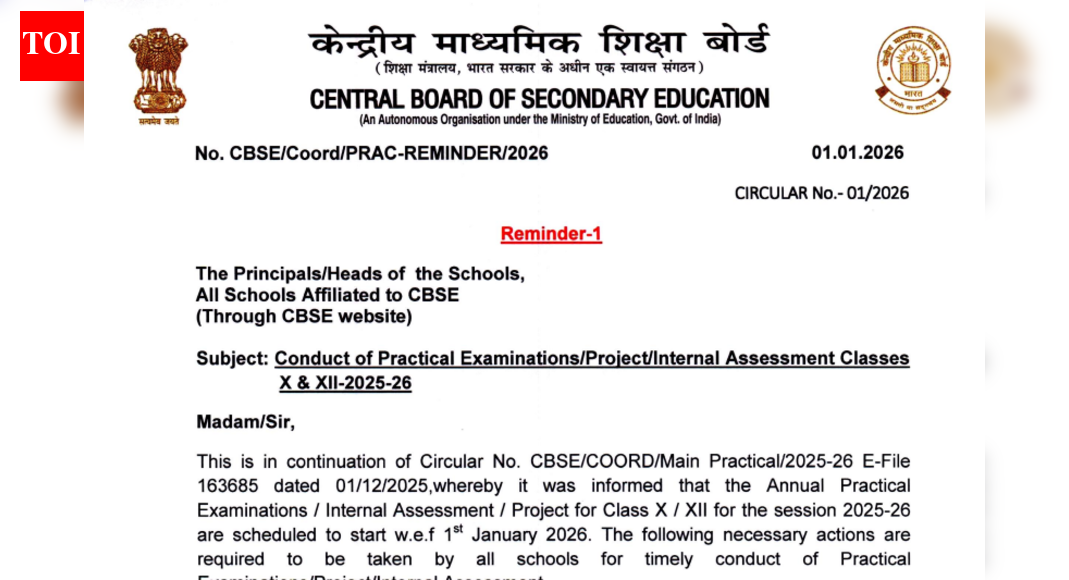 CBSE Class 10, 12 Practical exams 2026: Board issues strict guidelines; check official notice here