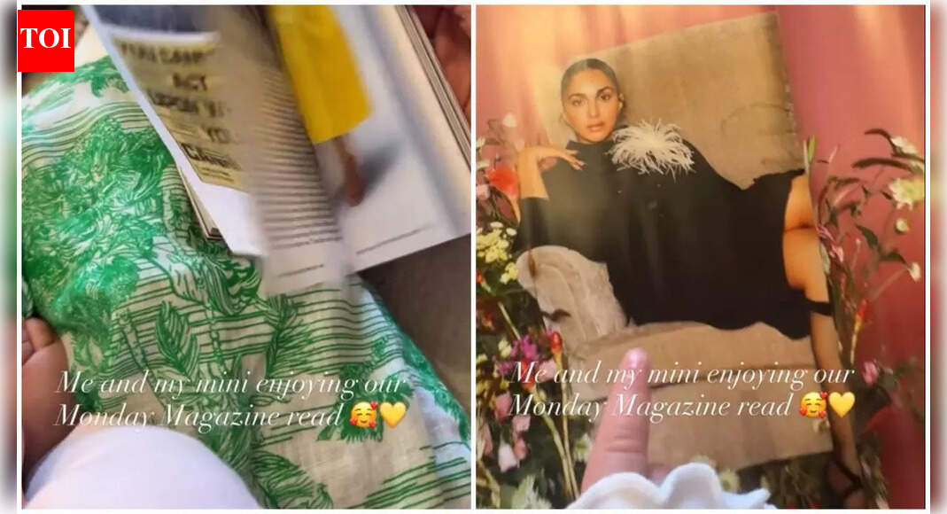 Kiara Advani flaunts daughter Saraayah’s tiny hands and feet in a sweet magazine-reading session