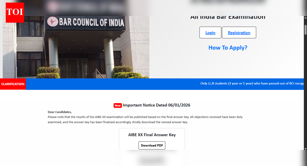 AIBE 20 final answer key 2025 released; exam result expected soon: Direct link to download here