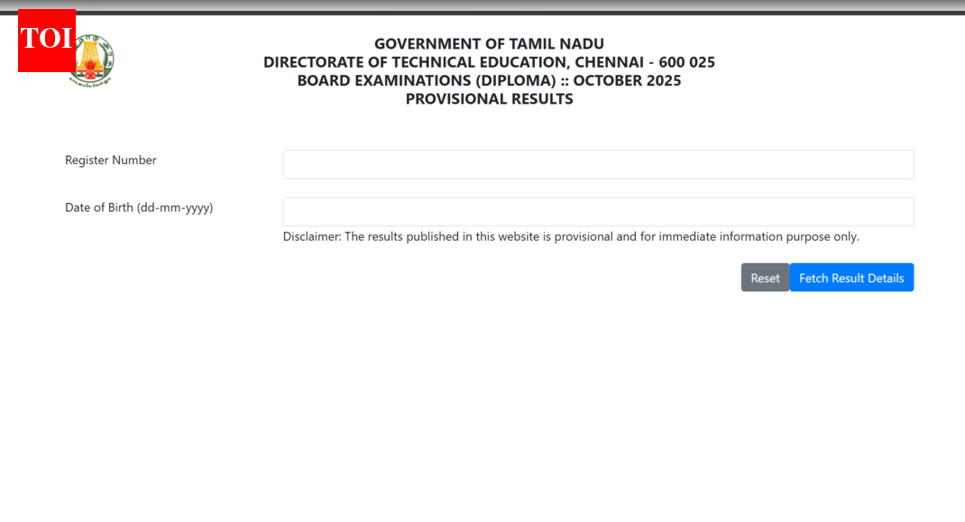 TNDTE Diploma result 2026 released at dte.tn.gov.in: Direct link to download scorecards here
