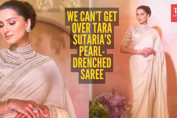 Tara Sutaria in an ivory pearl saree is the definition of “old-money glamour” |