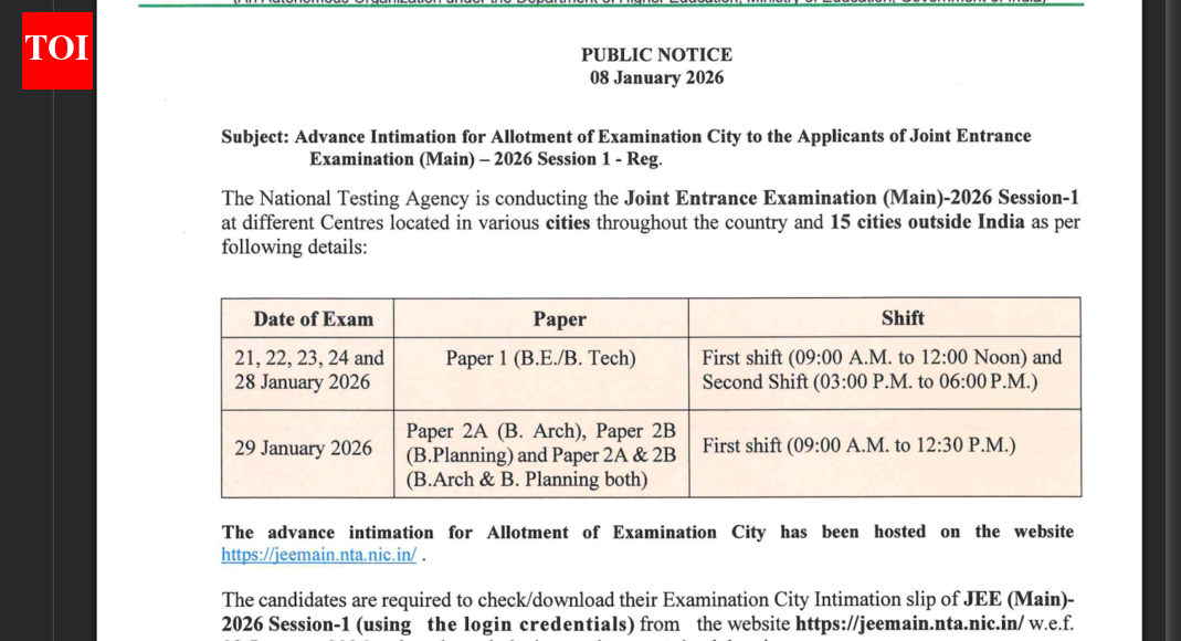 JEE Main 2026 exam dates revised: Check complete schedule here